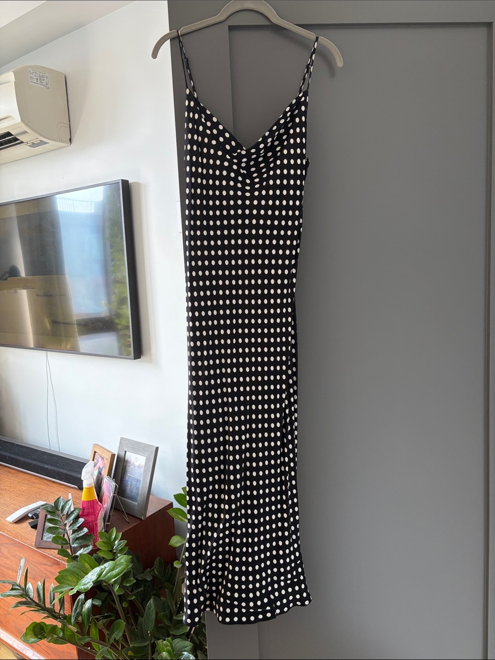 Zara Polka Dot Slip Dress - Black & White